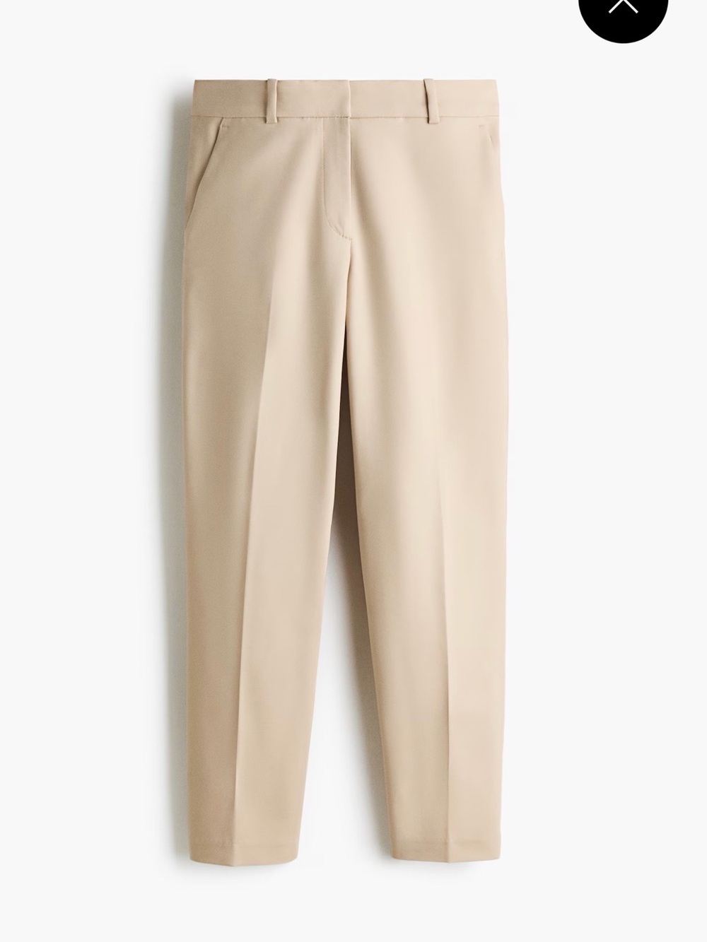 H&M Women's Cropped Tailored Pants in Beige